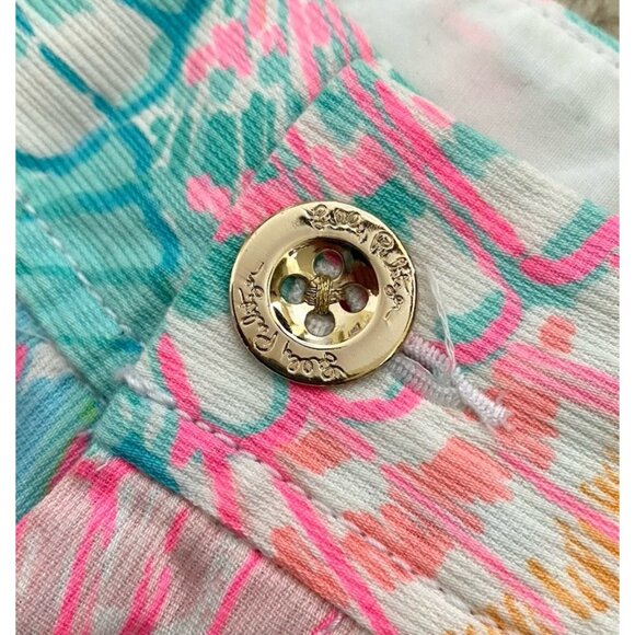 LILLY PULITZER Callahan Short Sz 2 Pink Blue Oh Shello Seashell Resort‎ Cruise - Picture 3 of 7